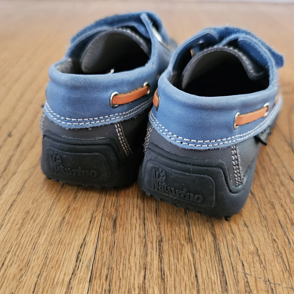 Naturino Blue and Gray Moccasins Boys Size 10/10.5 EU 27